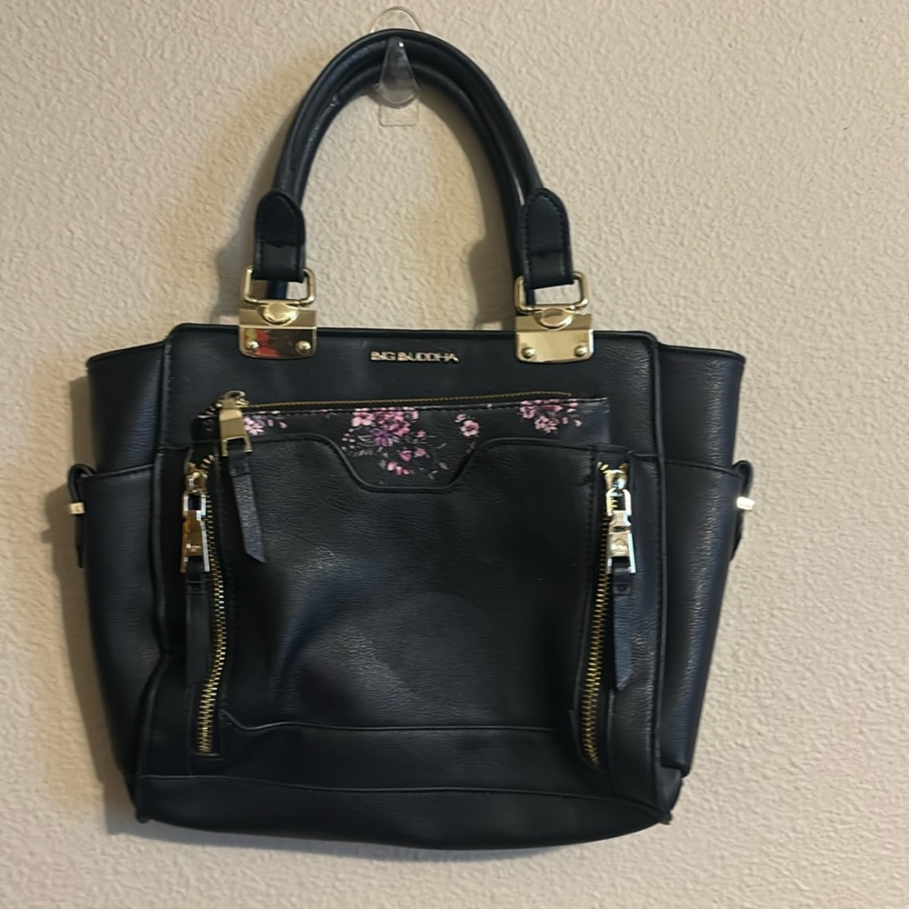 Big Buddha shoulder bag with floral small bag inside